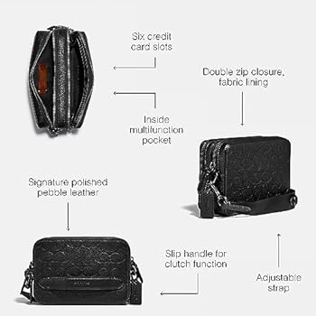 Coach Charter Crossbody in Signature Leather, Black : Amazon.sg